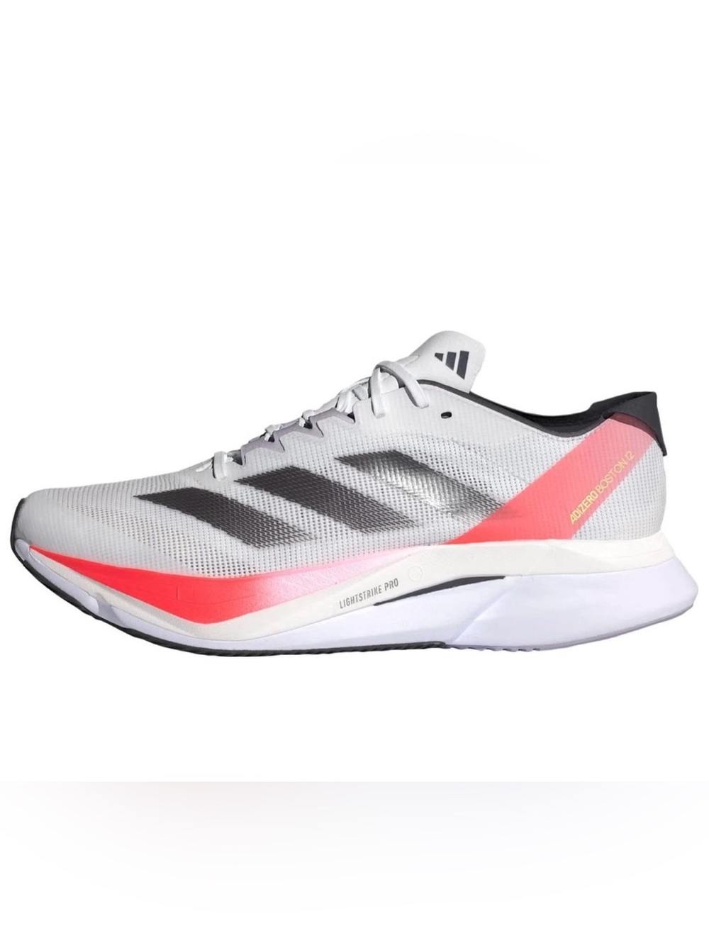 Adidas Adizero Boston 12 Running Shoes White Aurora Solar Red IF9210